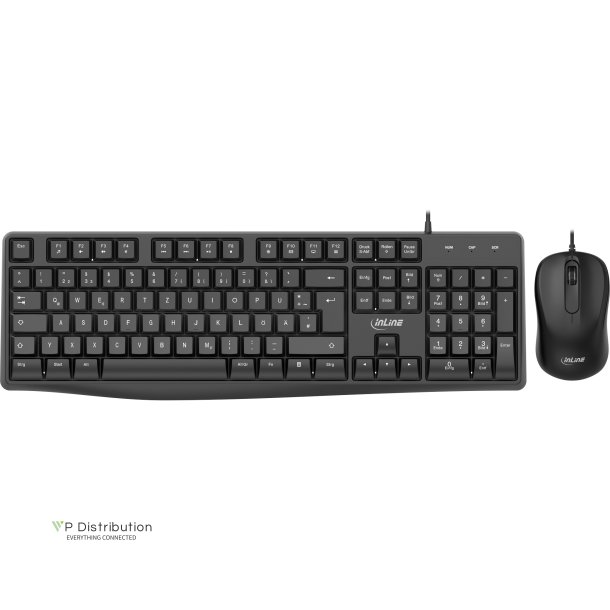 InLine&reg; Basic Desktop II, keyboard-mouse set, USB cable, standard DE layout