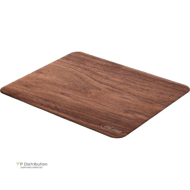 InLine&reg; WoodPad, real wood mouse pad, walnut, 240x200mm
