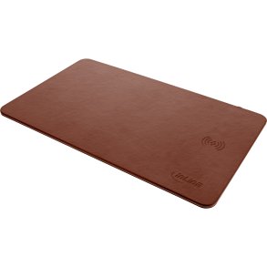 InLine® Mouse pad, wireless charging, 370x225x7mm, brown
