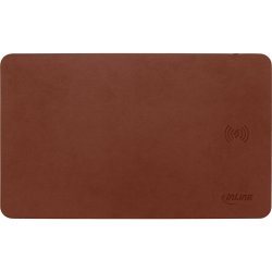 InLine&reg; Mouse pad, wireless charging, 370x225x7mm, brown