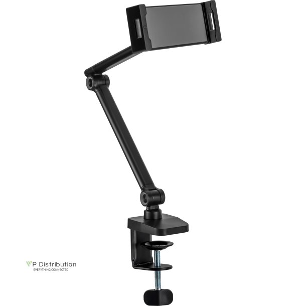 InLine&reg; Tablet holder with table clamp, up to 12.9", black