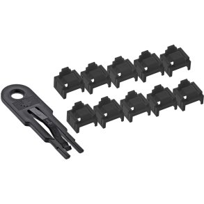 InLine® RJ45 port blocker, starter set with 10 blockers and key, black