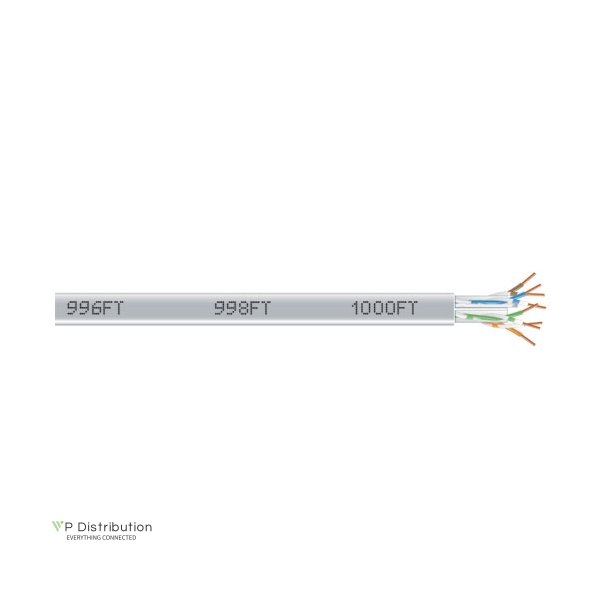 Black Box Gigatrue 550 Cat6 Bulk 1000Ft, Pvc, Grey Plbox