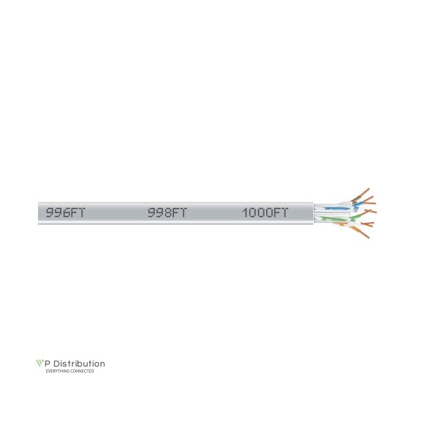 Black Box Gigatrue 550 Cat6 Bulk 1000Ft, Pvc, Grey Plbox