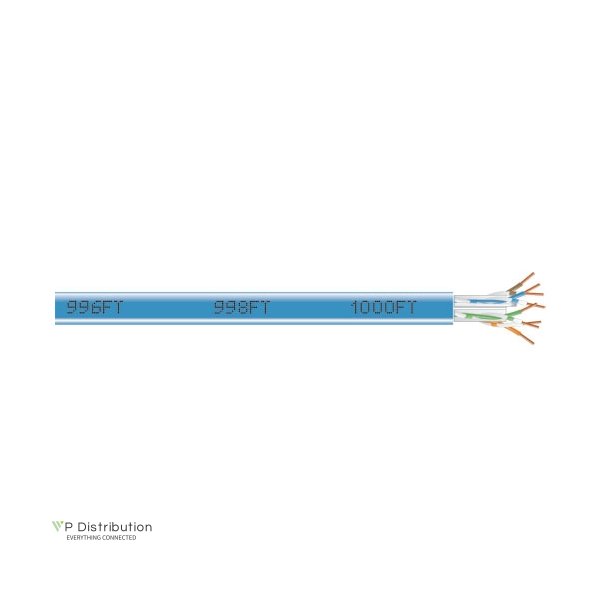 Black Box Gigatrue 550 Cat6 Bulk 1000Ft, Pvc, Blue Plbox