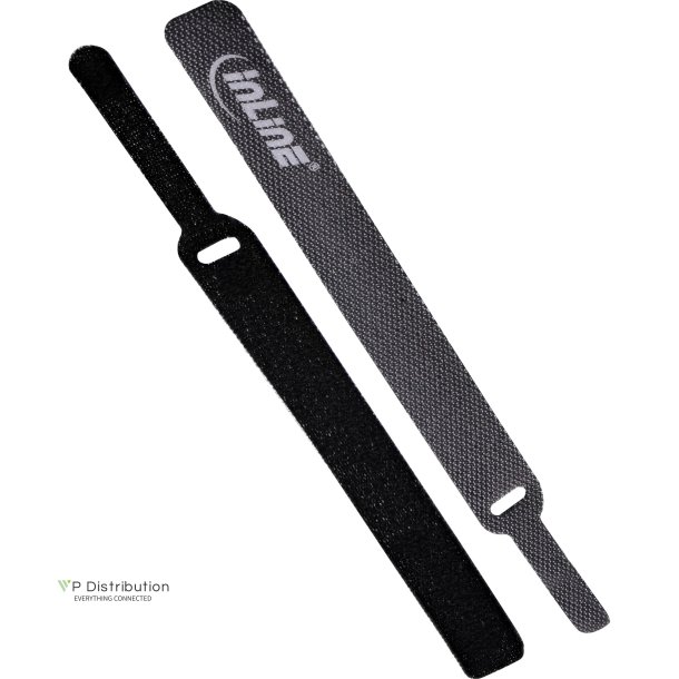 InLine&reg; Cable Strips hook-and-loop 12x125mm 10 pcs. black