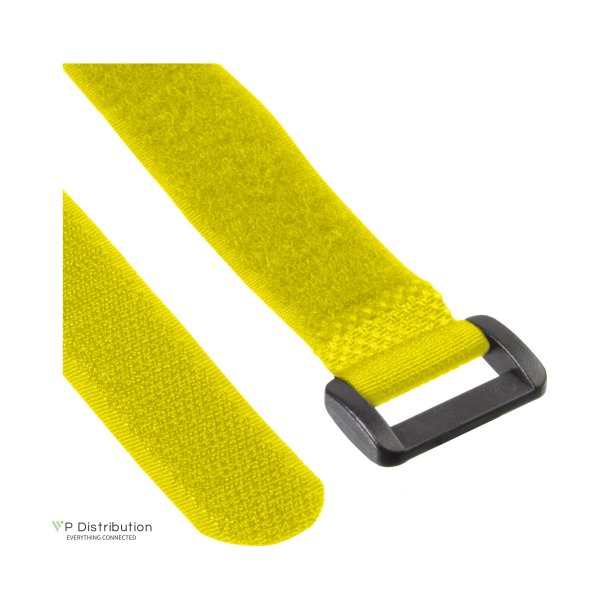 InLine&reg; Cable Strips hook-and-loop 20 x 200mm 10 pcs. yellow