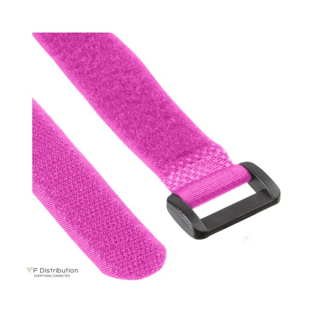 InLine&reg; Cable Strips hook-and-loop 20 x 200mm 10 pcs. pink