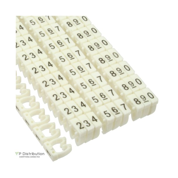 InLine&reg; Cable Marker 4mm No.0-9 100 pcs., white
