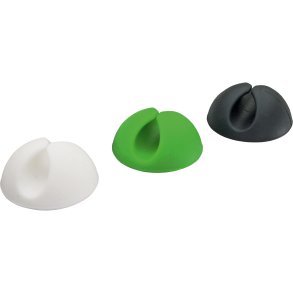 InLine® Cable Rubber Clipper, cable holder, white green black, 6pcs