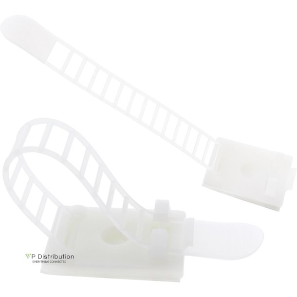 InLine&reg; Ajustable Cable Clamp 64mm white 10pcs