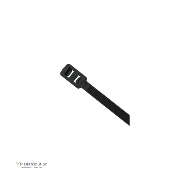 InLine&reg; Mountable Double-Head Cable Ties 300mm x 4.8mm black 100 pcs.