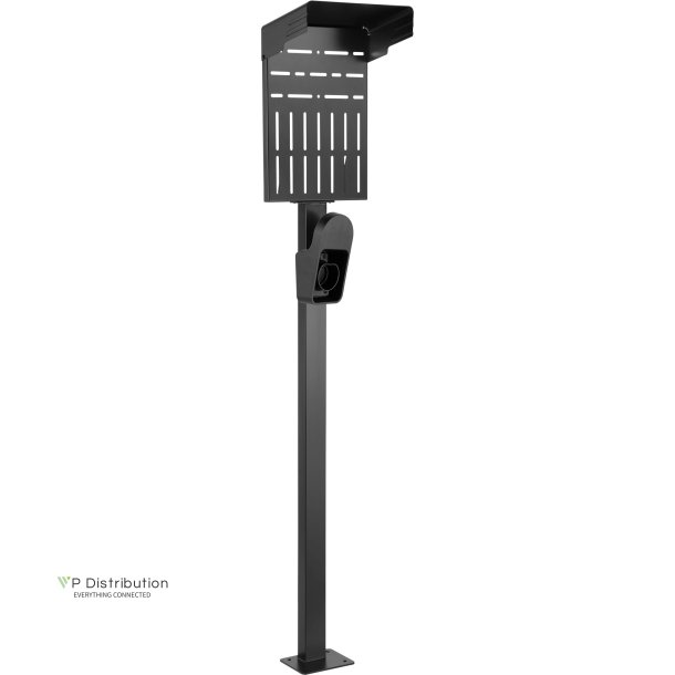 InLine&reg; Universal wallbox stand with EV charging cable holder, black