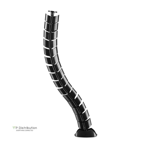 InLine Cable duct flexible, vertical for tables, 2 chambers, 0.80m, black