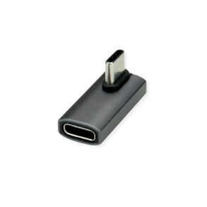 ROLINE USB4 40G Type C M ANGLE/F Adapter, Silver Grey ALU.