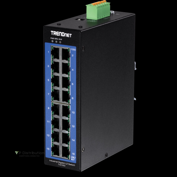 Trendnet 16-Port Industrial Gigabit L2 Managed DIN-Rail Switch