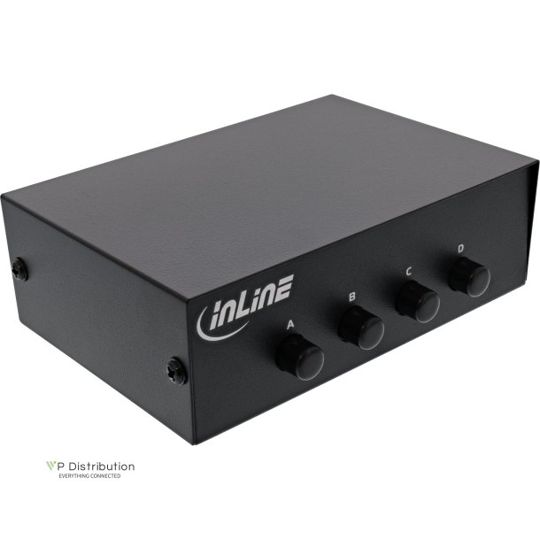 InLine&reg; Serial switch manual 4-port, RS232, 9-pin Sub-D