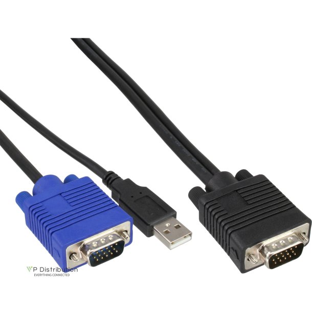 InLine&reg; KVM Cable Set USB for 19" KVM Switch length 1.8m