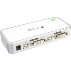 InLine&reg; Compact Desktop KVM Switch USB DVI 2 Port + Audio with Cables 1.2m