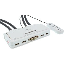 InLine&reg; KVM Switch 4 Port DVI-D + USB + Audio incl. 2 Cable Sets