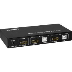 The InLine&reg; 2x1 HDMI KVM Switch, 2x1, HDMI 4K2K, USB 2.0 Hub, with Audio