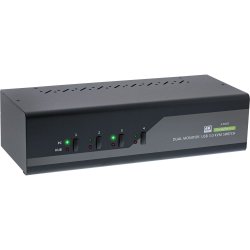 InLine Desktop KVM Switch, 4-port, Dual Monitor DisplayPort 1.2, 4K, USB 3.0, Audio