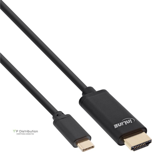 InLine&reg; USB Display Cable, USB Type-C male to HDMI male (DP Alt Mode), 4K2K, black, 1m