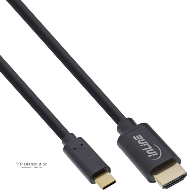 InLine USB Display Cable, USB Type-C male to HDMI male (DP Alt Mode), 4K2K, black, 7.5m