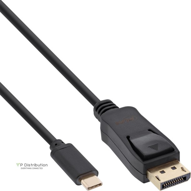 InLine&reg; USB Display Cable, USB Type-C male to DisplayPort male (DP Alt Mode), 4K2K, black, 1m