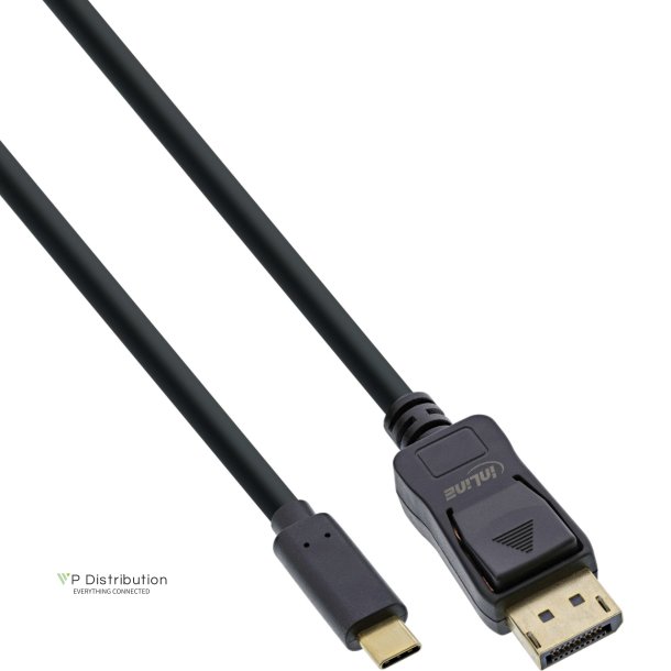 InLine USB Display Cable, USB Type-C male to DisplayPort male (DP Alt Mode), 4K2K, black, 5m