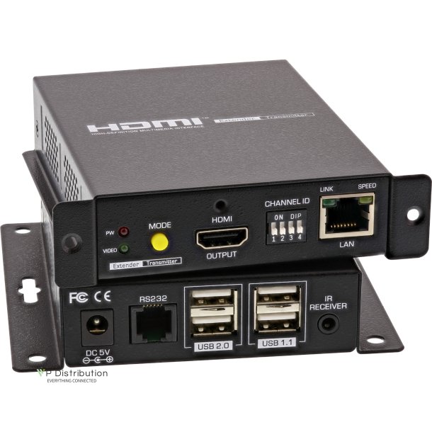 InLine&reg; HDMI USB KVM over IP Extender, 4K up to 100m