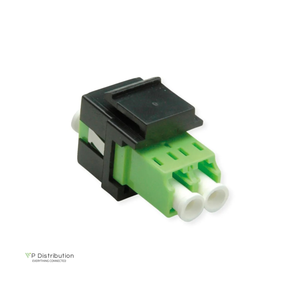 ROLINE Keystone Adapter W/LC DUPLEX, Black+LIME Green