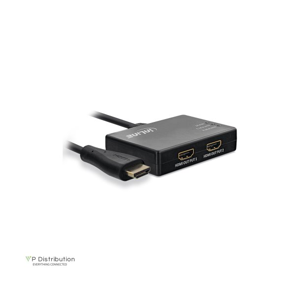 InLine Cable Splitter HDMI 2-port, 4K/60Hz, with USB power cable, 0.5m