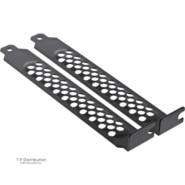 InLine&reg; PCI / PCI-E Slot Cover Bracket perforated 2pcs. Set black