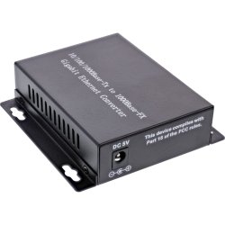 InLine&reg; Network Media Converter 10/100/1000Mb/s TP to FO (SC Duplex), SM, 20km