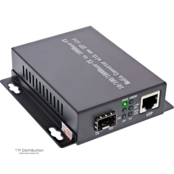 InLine&reg; Network Media Converter 10/100/1000Mb/s TP to SFP FO (for LC Duplex), MM, 550m