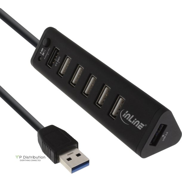 InLine&reg; Smart Hub 7 Port USB 3.0 &amp; 2.0 Hub with Fast-charge Port