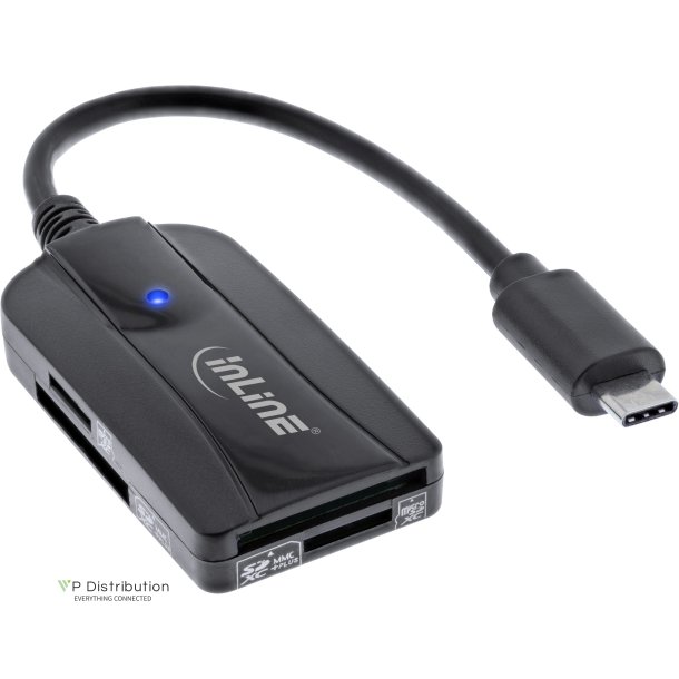 InLine&reg; Card reader USB 3.1 USB-C, for SD/SDHC/SDXC, microSD, UHS-II compatible