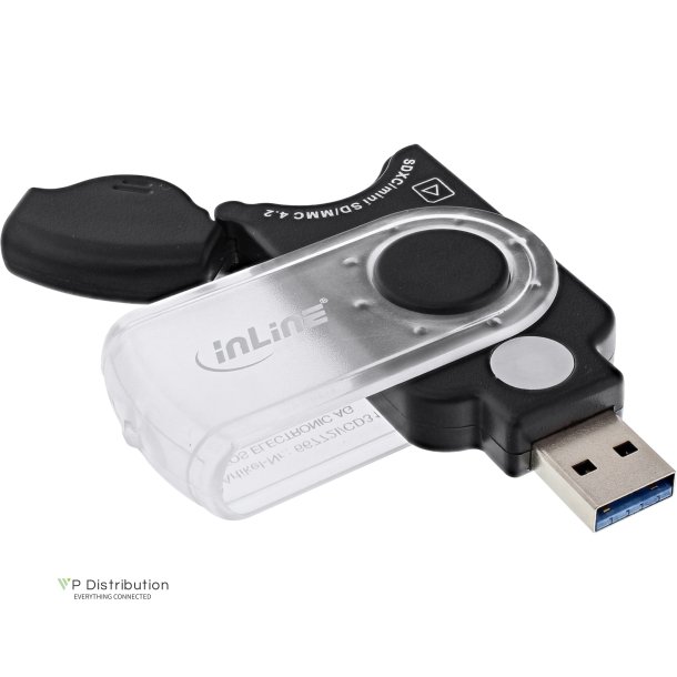 InLine&reg; Mobile card reader USB 3.0, for SD/SDHC/SDXC, microSD