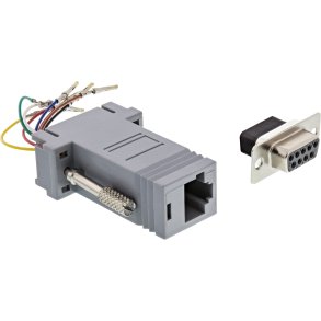 InLine® Adapter 9 Pin Sub-D female to RJ45 female
