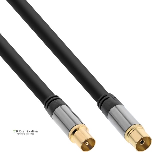 InLine&reg; Premium Antenna cable, 4x shielded, >110dB, black, 3m