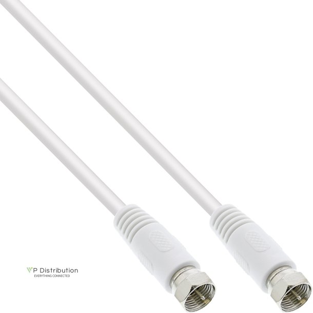 InLine&reg; SAT Cable 2x shielded ultra low loss 2x F-Plug >75dB white 0.5m