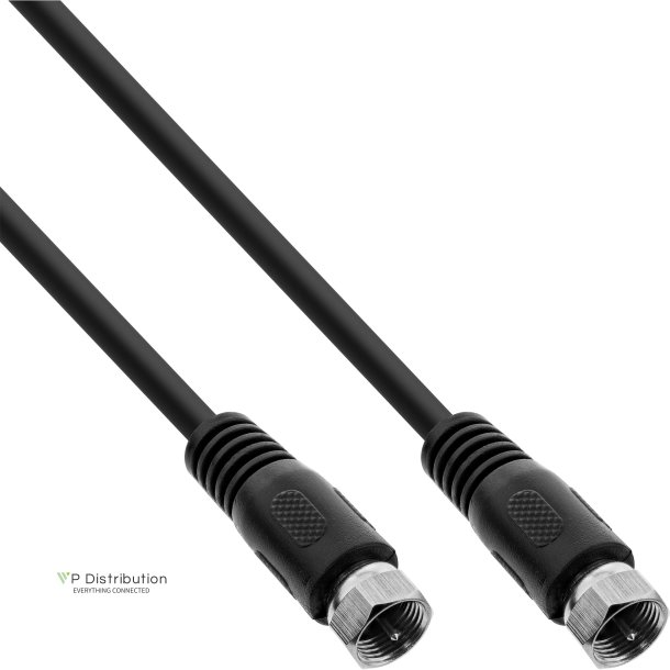 InLine&reg; SAT Cable 2x shielded ultra low loss 2x F-male >75dB black 5m