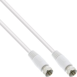 InLine® SAT Cable 2x shielded ultra low loss 2x F-Plug >75dB white 3m