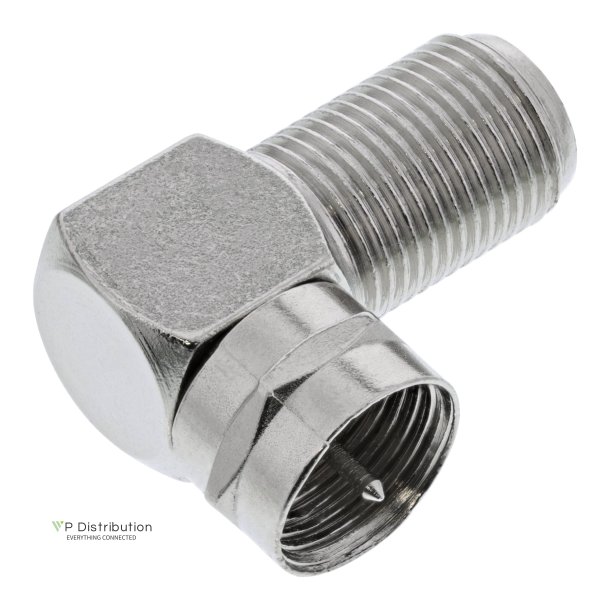InLine&reg; F-Plug angled 90&deg; male to female metalized