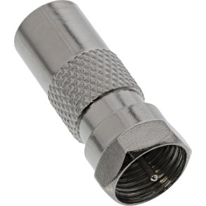 InLine Coaxial Adapter F-male connector SAT to IEC male Antenna