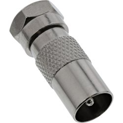 InLine Coaxial Adapter F-male connector SAT to IEC male Antenna