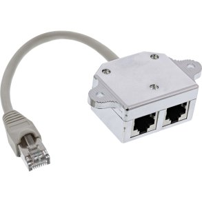 InLine&reg; ISDN Port Doubler 1x RJ45 male / 2x RJ45 female with Cable