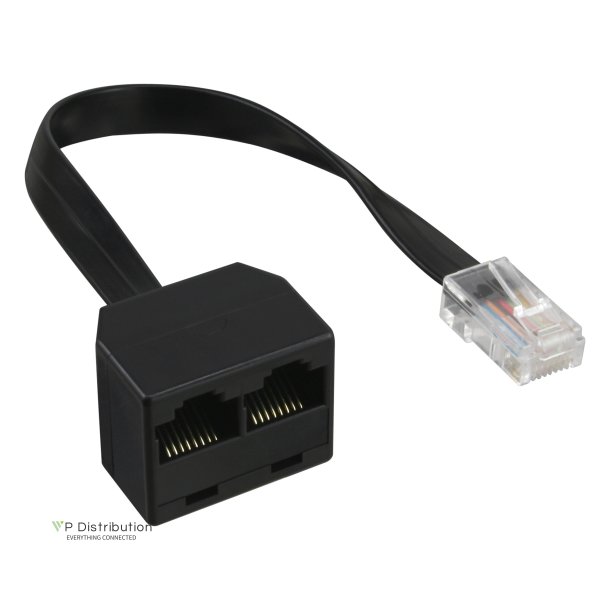 ISDN spitter 1->2, InLine&reg;, 1x RJ45 M / 2x RJ45 F, (8P8C), without resistors