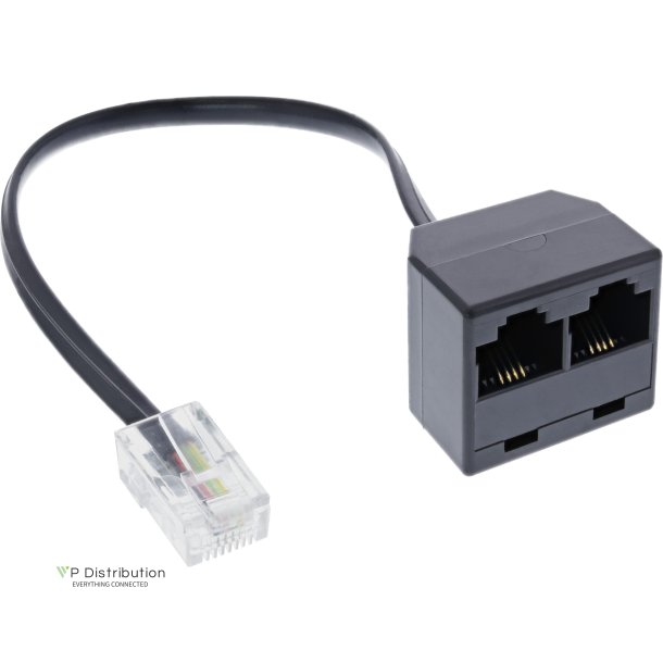 InLine&reg; ISDN splitter 1x RJ45 M / 2x RJ45 F, 8P4C without Resistors